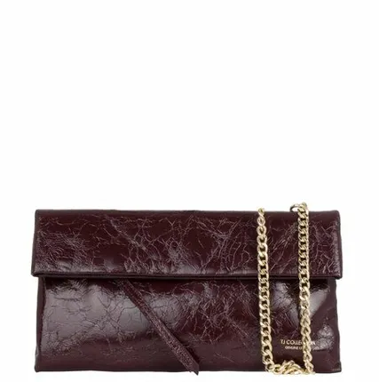 Фото №0 Бордовая сумка-конверт Сантия из фактурной лаковой кожи TJ COLLECTION YB 5225015 BDA