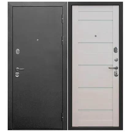 Фото №0 Дверь входная Гарда 9см (Ferroni) металл/царга, Антик серебро/Лиственница бежевая 2050х860мм, ПРАВАЯ