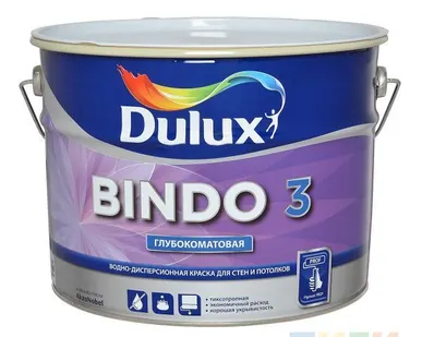 фото Краска для Стен и Потолков "BINDO 3" 10л (BW) белая