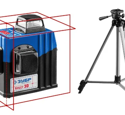 Фото №0 Лазерный нивелир линейный Зубр 34908-2 Крест 3D, 20-70 м, тип линии 3x360°, штатив