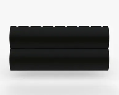 фото Сайдинг Металлический сайдинг «Бревно» Premium, 0.5 мм RAL 9005, Черный янтарь