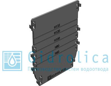 фото Торцевая заглушка универсальная для лотка водоотводного Gidrolica Standart/Standart Plus DN100, пластиковая