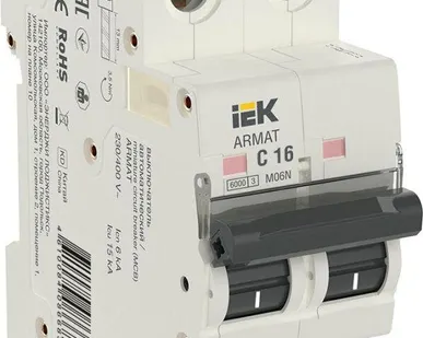 фото Выключатель автоматический 2п C 16А M06N ARMAT IEK AR-M06N-2-C016