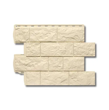 Фото №0 Фасадная панель (АП) Туф ЭКО Кремовый 800*590*26 мм (раб.размер 680*560)