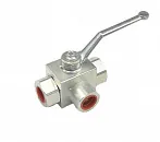 Фото №0 RSAP3V-03L - Кран шаровой гидравлический 3-х канальный тип "L", G1/2", 60 л/мин, 315 бар