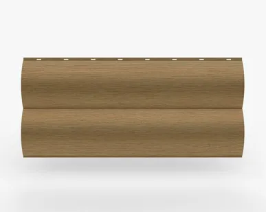 фото Сайдинг Металлический сайдинг «Бревно» покрытие 3D темный бук Россия, эконом, 0.4-0.45 мм