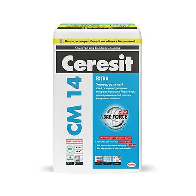 Фото №0 Клей для керамической плитки и керамогранита Ceresit CM 14 Extra 25 кг