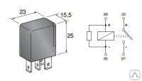 фото Реле мини 4-х конт. 12V 20A Т-обр. на замыкание