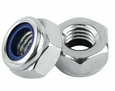 фото Гайка со стоп кольцом М8 оцинкованная DIN985 5шт