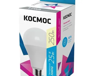 фото Лампа светодиодная A65 25Вт 3000К E27 220В КОСМОС LkecLED25wA65E2730