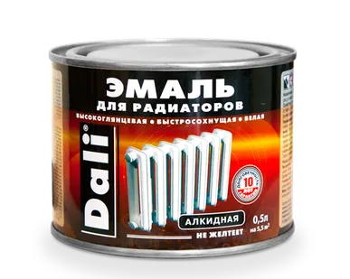 фото Эмаль для радиаторов отопления алкидная, белая 0,5л Dali