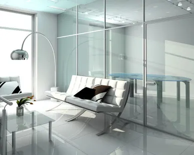 фото Кладка плитки в офисе