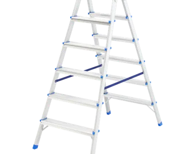 фото Стремянка двусторонняя 6 ступеней, алюминиевая Сибртех Россия