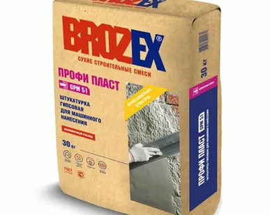 фото Смесь штукатурная Brozex Профи Пласт GPM 51 гипсовая, 30 кг