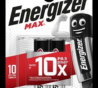 фото Элемент питания алкалиновый MAX LR6/316 BL2 (2/24/9360) (блист.2шт) Energizer E301532801