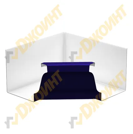 Фото №1 Угол желоба внутренний прямоугольный 120*86 RAL 5002 ультрамариново-синий