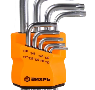 фото Набор ключей имбусовых Вихрь Torx , 9 шт, T10-T50