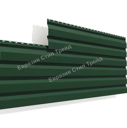 Фото №0 Металлический сайдинг Корабельная доска Pe 0.5 | RAL 6005 Зелёный мох