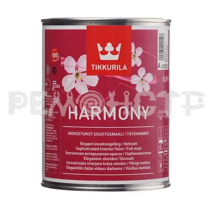 Фото №0 Краска акрил интер  0,9л мат (3) база С Tikkurila НARMONY зз П под заказ