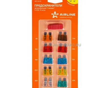 фото AIRLINE Предохранители стандарт (набор 10шт, 5-30А)