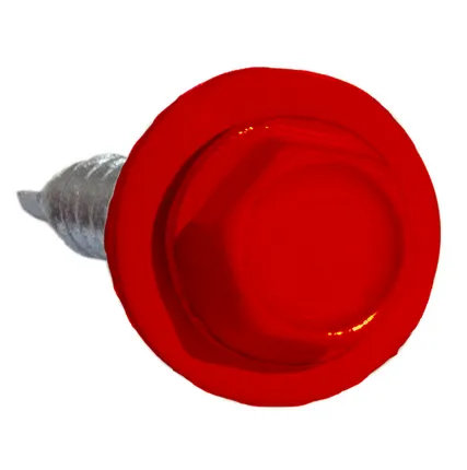 Фото №0 Саморез 4,8х35 HARDWEX оцинкованный RAL 3020 Красный насыщенный под насадку для крепления кровельного листа к деревянным конструкциям 00000009432