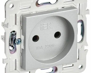 фото SKANDY Розетка без заземления без защитных шторок 10А SK-R02S серебряный IEK