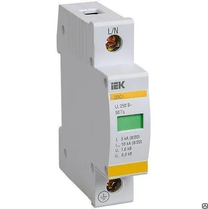 Фото №0 Ограничитель перенапряжения ОПС1-C 1п 20кА 400В IEK