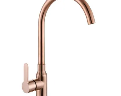 фото смеситель для кухни GOLDEN FOX Lomond нержавейка медь