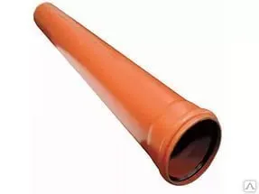 фото Труба канализационная НПВХ (наружная, рыжая) 160*4*1000 мм