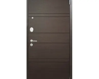 фото Входная дверь ПРО Агат Дуо венге горизонт 2 листа металла
