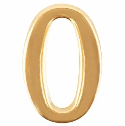 Фото №0 Цифра для обозначения номера квартиры, металлическая Золото "0" РОС 191568