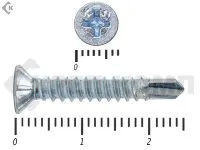 фото Саморез оконный со сверлом, Белый цинк, под автомат 3,9х25 Kn Средняя фасовка (1000шт)