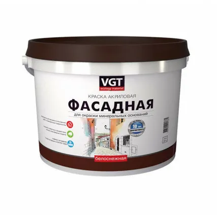 Фото №0 Краска фасадная «БЕЛОСНЕЖНАЯ» VGT, 15кг