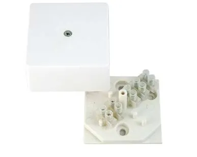 фото Коробка распределительная ОП 75х75х30мм с клемм. бел. HEGEL КРК2702