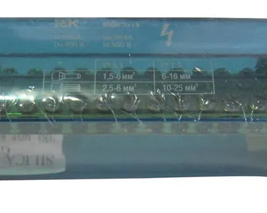 фото Нулевая шина ИЭК на Din-рейку в корпусе 2 шины по 15 отверстий