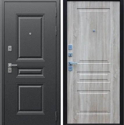 Фото №0 Входная дверь Термо Диксон букле графит-дуб Сонома ТЕРМОразрыв АСД