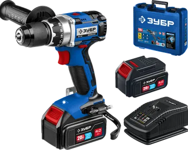 фото Бесщеточная дрель-шуруповерт, 2 АКБ (4 Ач), в кейсе DB-201-42