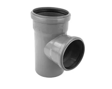фото Тройник ВК ПП 125/110х87, серый,S
