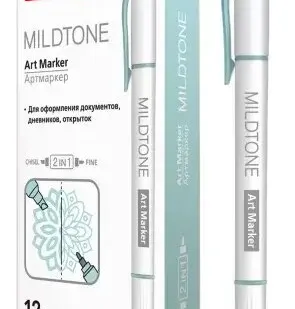 фото Артмаркер (Хатбер) Mildtone Pastel Двухсторонний Бирюзовый 12шт. в картонной коробке HL_060861