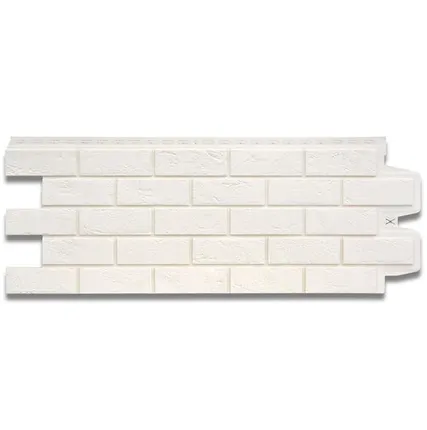 Фото №0 Фасадная панель Grand Line Состаренный кирпич Молочный 1109*418 (раб.размер 990*386 мм)