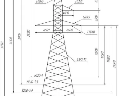 фото Металлическая опора 1У220-1 анкерно-угловая Серия 3.407.2-145