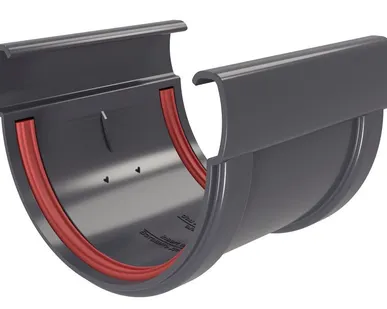 фото Соединитель желобов 135 ПВХ Grand Line графит (RAL 7024)