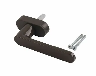 фото Ручка оконная алюминиевая Garda System 37 мм полукруглая накладка 45° + 2 винта коричневый