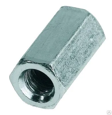 Фото №0 Гайка ЗУБР переходная, DIN 6334, оцинкованная, M16, 1 шт.