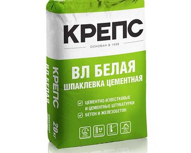 фото Шпатлевка цементная ВЛ белая Крепс 20 кг