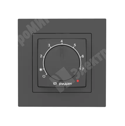 Фото №0 Терморегулятор Ридан Twist, с датчиком пола, черный, 16А