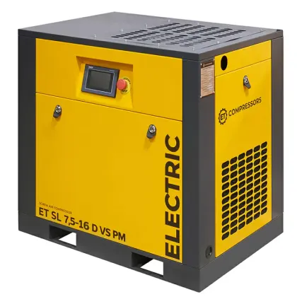 Фото №0 Винтовой компрессор без муфты с частотным регулированием производительности и двигателем на постоянных магнитах ET-Compressors SL 7,5-16 D VS PM (IP23)
