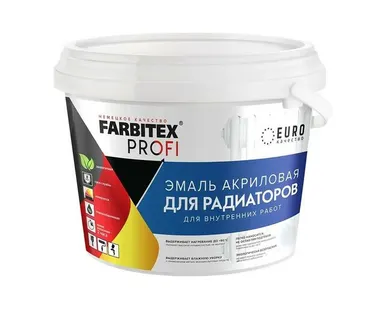 фото Эмаль FARBITEX PROFI, акриловая, для радиаторов, 2,5 л