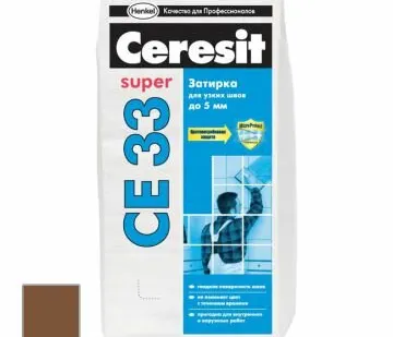 фото Затирка цементная Ceresit CE 33 Super темно-коричневая №58 2 кг