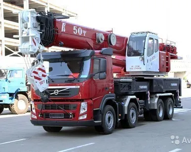 фото КС-65715 автокран 50т. VOLVO FM стрела ОВОИД 40м. такси кран